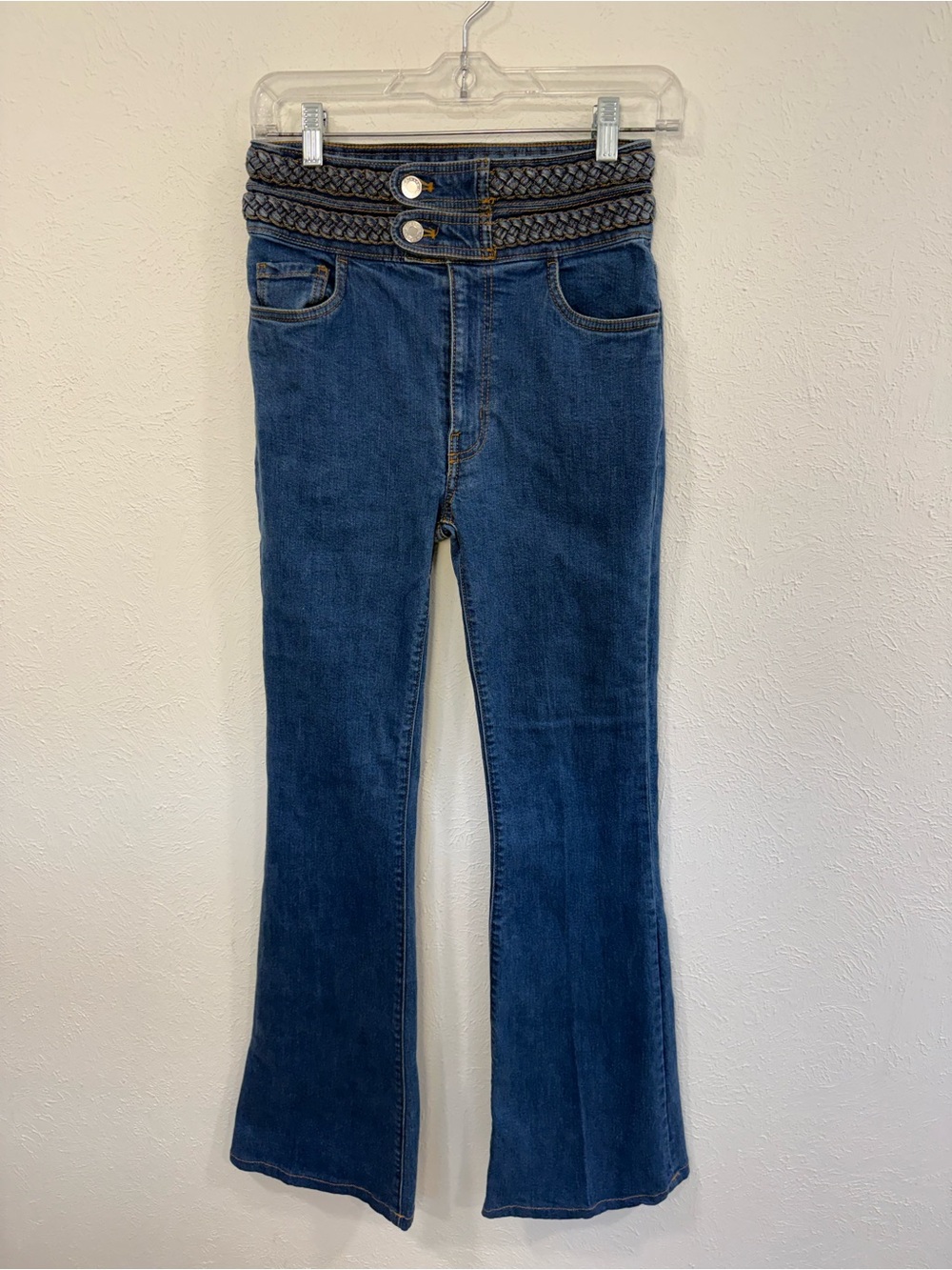 Derek Lam 10 Crosby Harlow Braided High Rise Flare Jeans 25